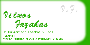 vilmos fazakas business card